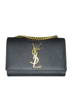 Small Kate Chain Bag, Grain De Poudre, Black, ARS354121.1116, 2